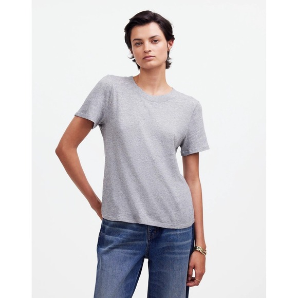 Madewell Premium Standard the Shrunken Tee XXS‎ Heathered Gray - Picture 1 of 6